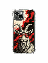 Iconic Red Frequency Goat collector gift artwork by Rufus Vale on PhoneCasing iPhone 13 Case, limited collaboration luxury art phone case fully UV-printed and shipped from our California production atelier.