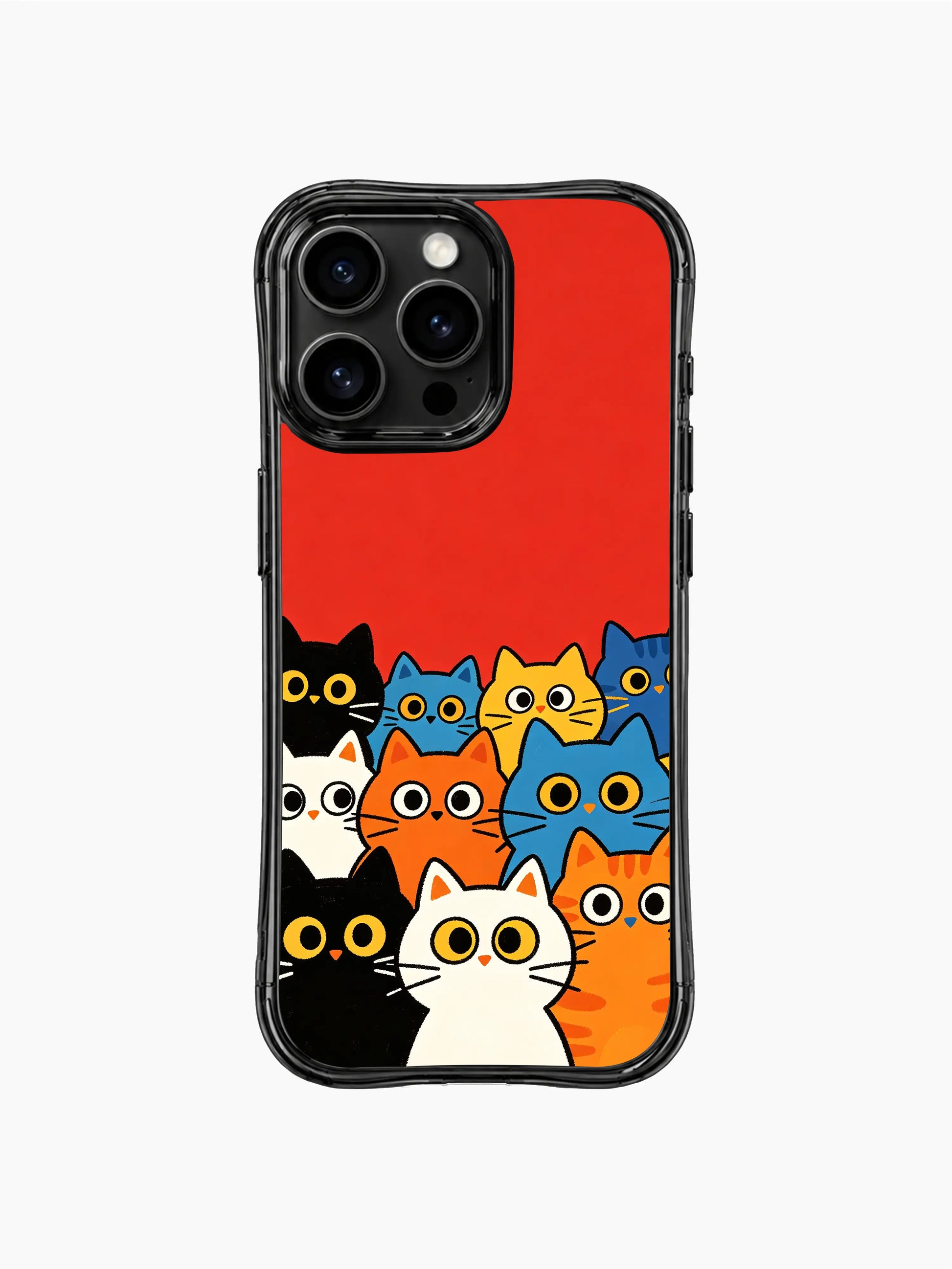 PhoneCasing iPhone 16 pro max protective case with colorful cats, capturing a sense of pure happiness.
