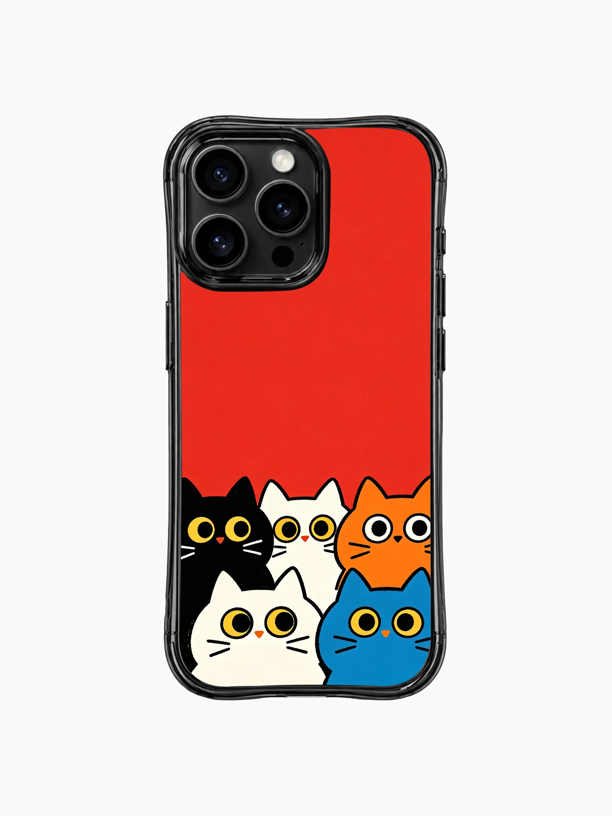 PhoneCasing iPhone 16 pro max clear case with Mimi Colorfield cats, adding festive charm to your device.