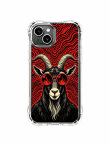 Iconic underground poster style Black Goat collector gift artwork by Rufus Vale on PhoneCasing iPhone 13 Case, limited collaboration luxury art phone case fully UV-printed and shipped from our California production atelier.