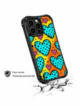 Retro Halftone Pop Heart Confetti Splash görseli içeren iPhone 13 Pro Max kılıfı