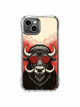 Retro psikedelik rock bizonu görselli iPhone 13 kılıfı