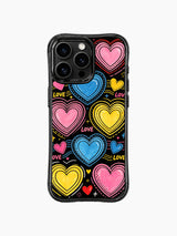 Rhythmic Music Staff Retro Heart Repeat görseli içeren iPhone 13 Pro Max kılıfı