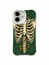 Ribcage wild garden botanical composition on an iPhone 16 case