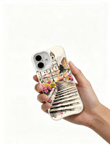 Romantic Italian-themed artwork on an iPhone 16 case