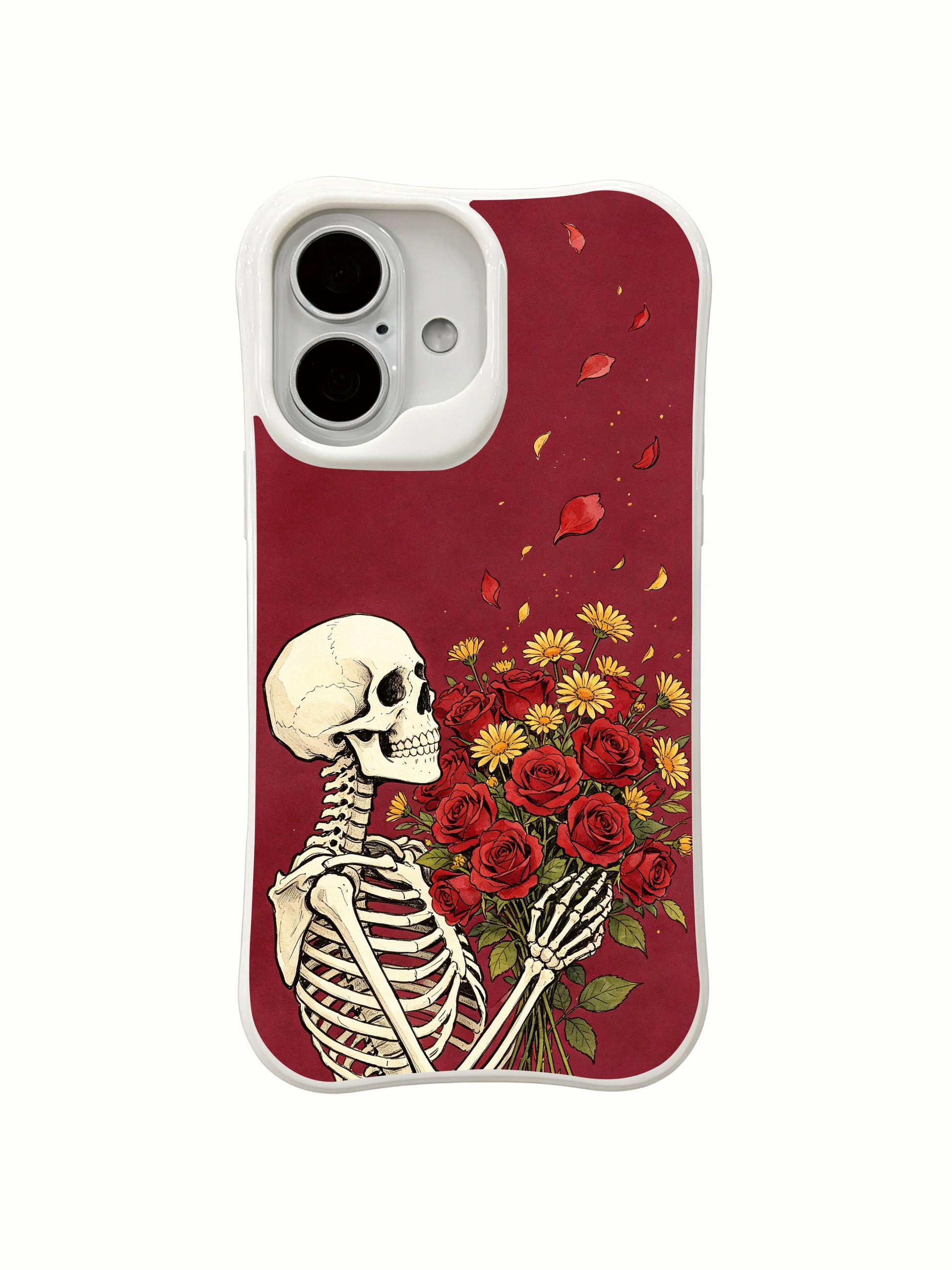 PhoneCasing Rose For The Wind wearable goth fine art iPhone 16 Case, unique farewell-themed dark floral designer iPhone 16 casing