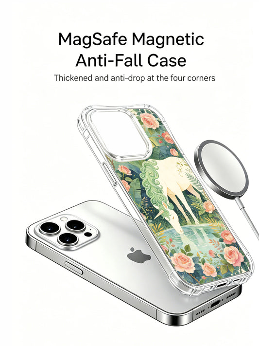 PhoneCasing Rose Garden Unicorn iPhone 15 Pro Max Case, aesthetic nature protective casing