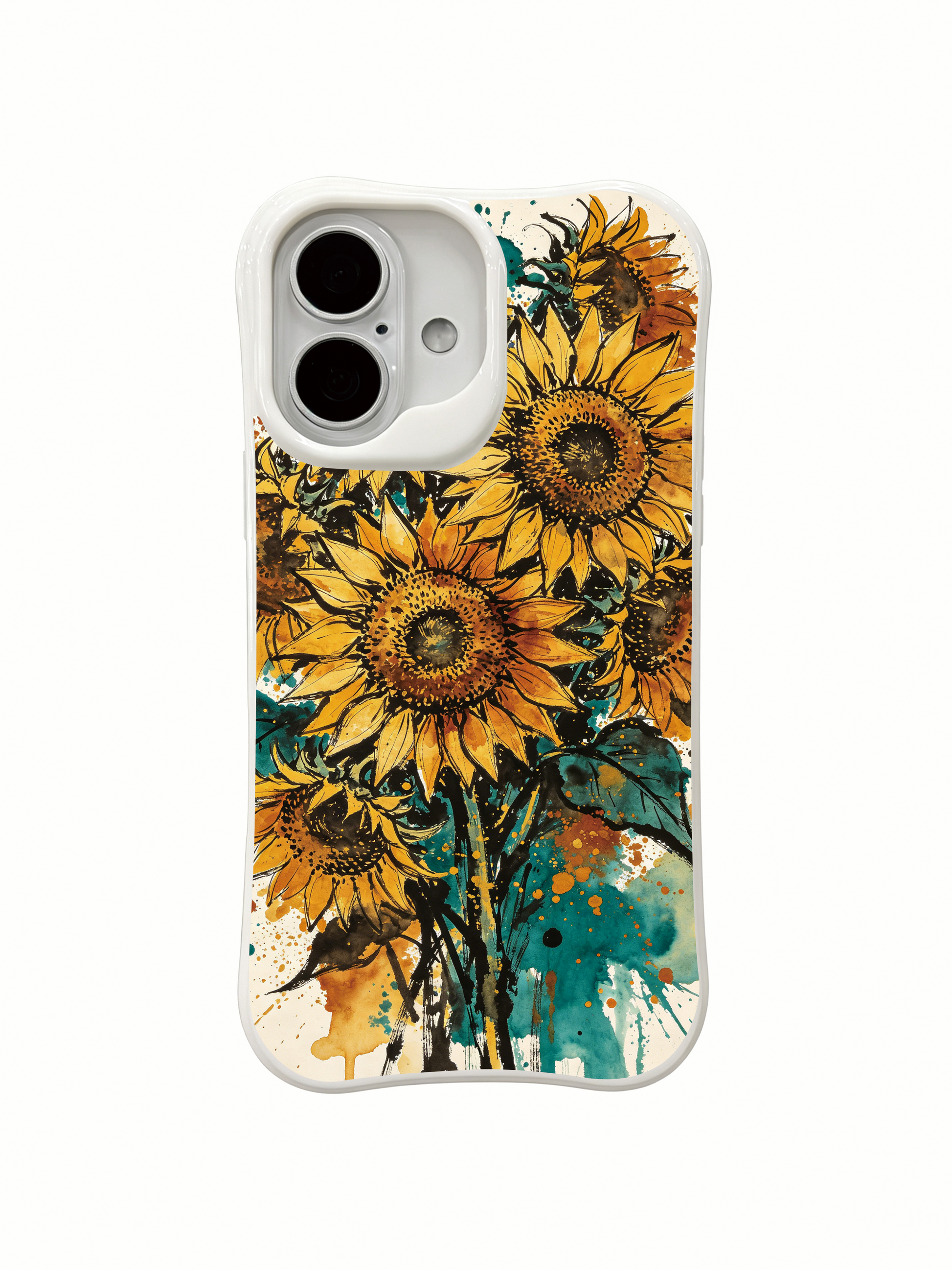 PhoneCasing rough line illustration iPhone 16 Case, modern artistic style