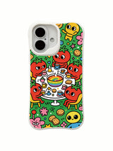 PhoneCasing round alien community iPhone 16 Plus Case, exquisite illustrated art for everyday iPhone 16 Plus users.