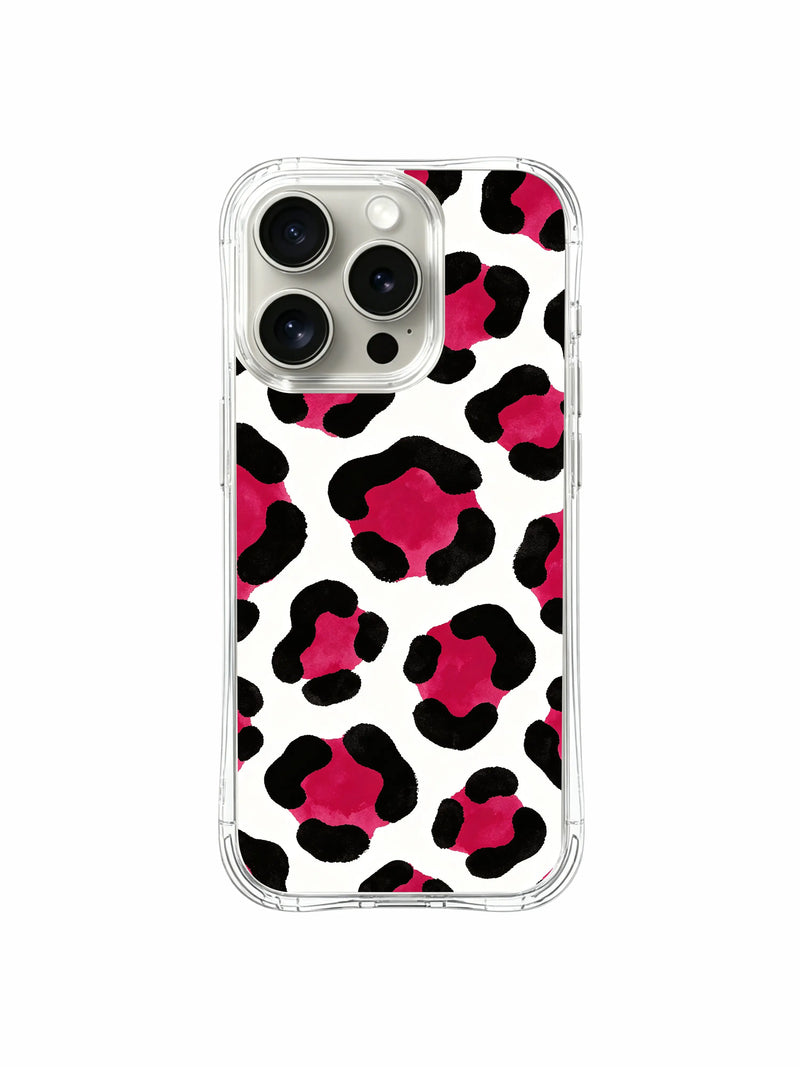 Berry Wild White Hot Pink Leopard iPhone 14 Pro MagSafe Case - Cute