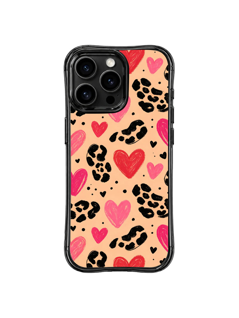 Peach Heart Wild Wavy iPhone 14 Pro Case