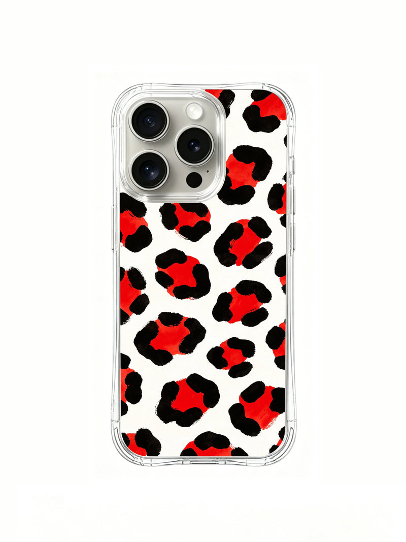 Red Berry Leopard iPhone 14 Pro Case