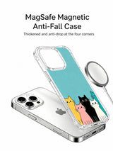 PhoneCasing iPhone 16 pro max case with colorful cats on a teal background, a serene and refreshing design for cat lovers.