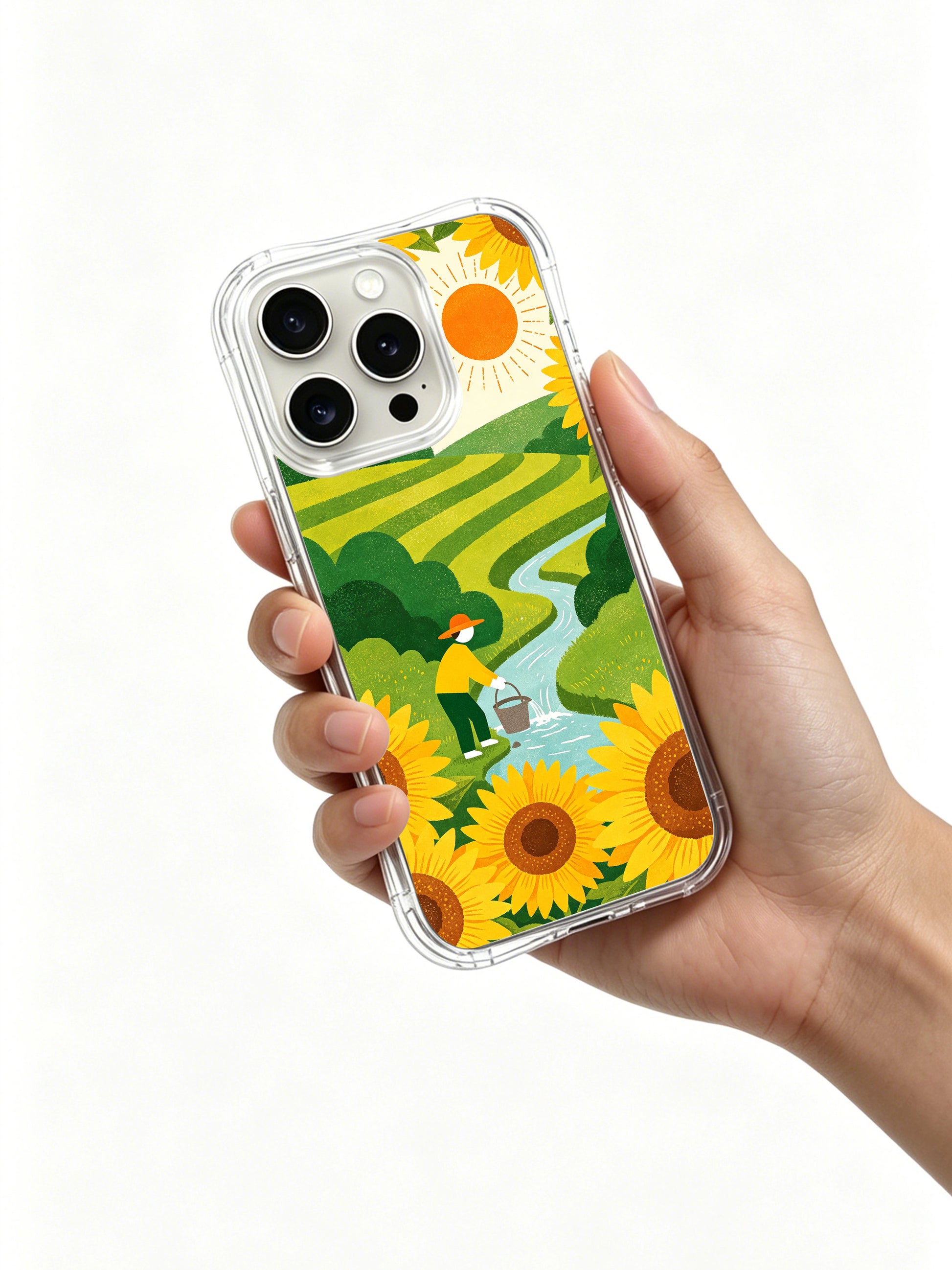 PhoneCasing Sand Texture Oasis iPhone 15 Pro Max Case, embossed artistic premium casing