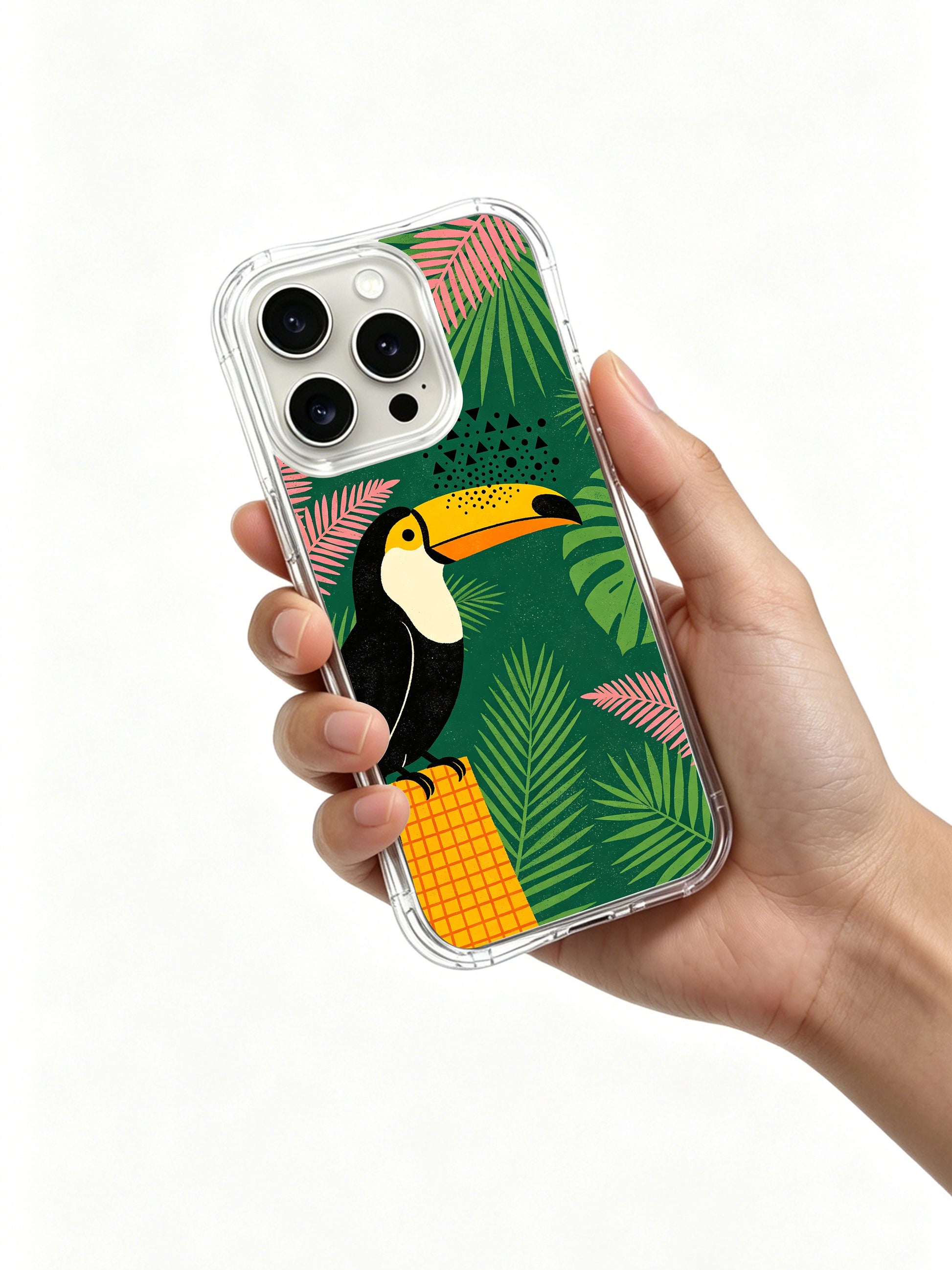 PhoneCasing Sand Texture Toucan iPhone 15 Pro Max Case, embossed artistic premium casing