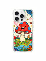 Singing agaric with song trail and colorful valley artwork on an iPhone 16 Pro Max case