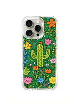 PhoneCasing iPhone 16 Pro Case with colorful blooms in the Silly Plant Garden, Milo Yun’s signature whimsical design, UV-printed premium case.
