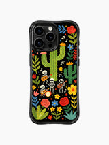 Skeleton Band With Flower Crowns And Music Notes artwork on an iPhone 16 Pro Max case