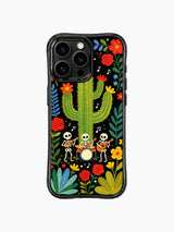 Skeleton Band With Tall Saguaro Cactus artwork on an iPhone 16 Pro Max case