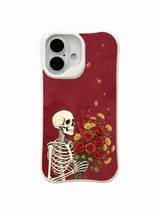 Soft burgundy watercolor-style base on an iPhone 16 case