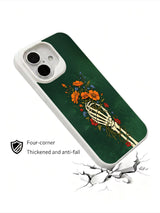 PhoneCasing soul glow dark green healing botanical iPhone 16 Case, luxury goth aesthetic phone accessory curated for dark academia and vintage tattoo collectors