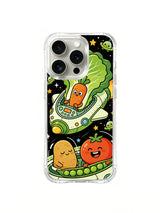 Laughing tomato character artwork on an iPhone 16 Pro case