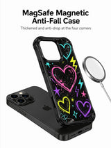 Spray paint grain texture PhoneCasing iPhone 13 Pro Max case, edgy rebel heart street doodles by Nova Heartwell, perfect festival & everyday streetwear casing