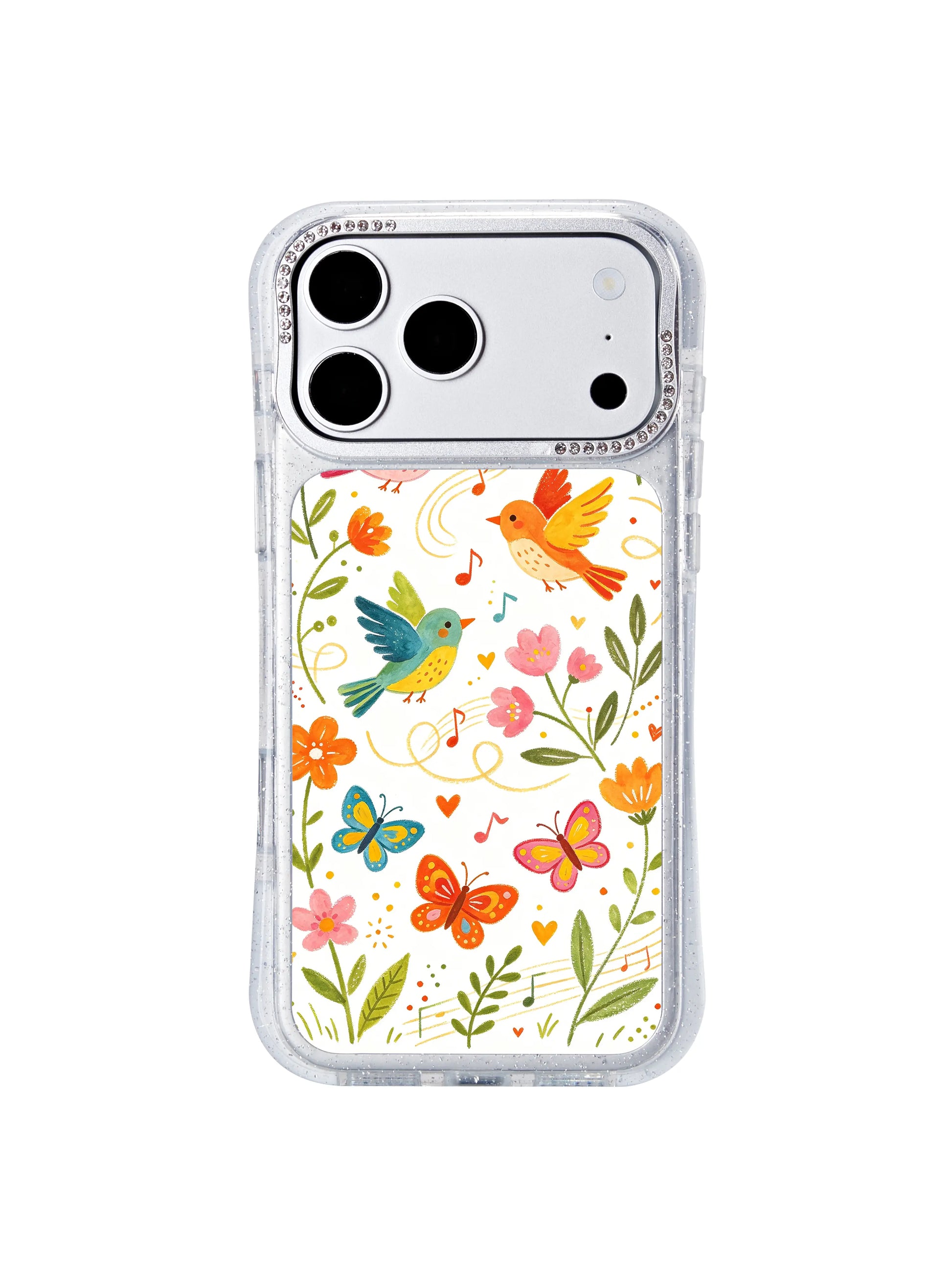 PhoneCasing cozy cottagecore aesthetic iphone 17 pro Max case from Aurelia Finch’s folk garden series, bright floral bird design for nature lovers and cheerful slow living enthusiasts.