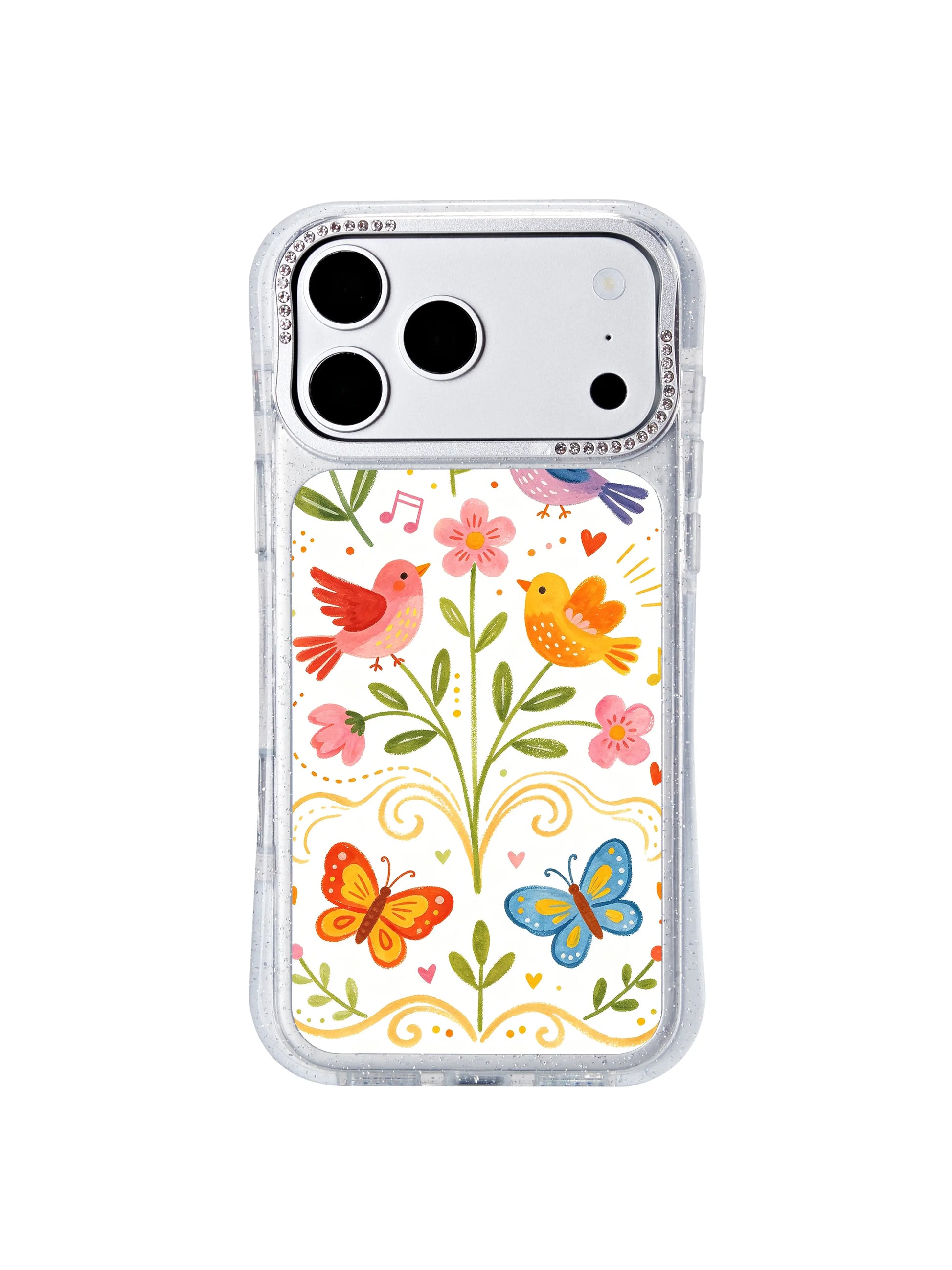 PhoneCasing limited edition iphone 17 pro Max casing by Aurelia Finch, collectible whimsical spring bird art produced in small runs to preserve exclusive artistic value.