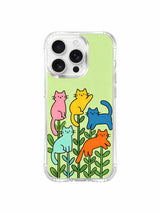 PhoneCasing iPhone 16 pro max scratch-resistant case with cats that look like blooming flowers, perfect for adding a fresh vibe.