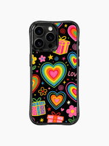 Star Flower Spiral Rainbow Kiss Notes görseli içeren iPhone 13 Pro Max kılıfı