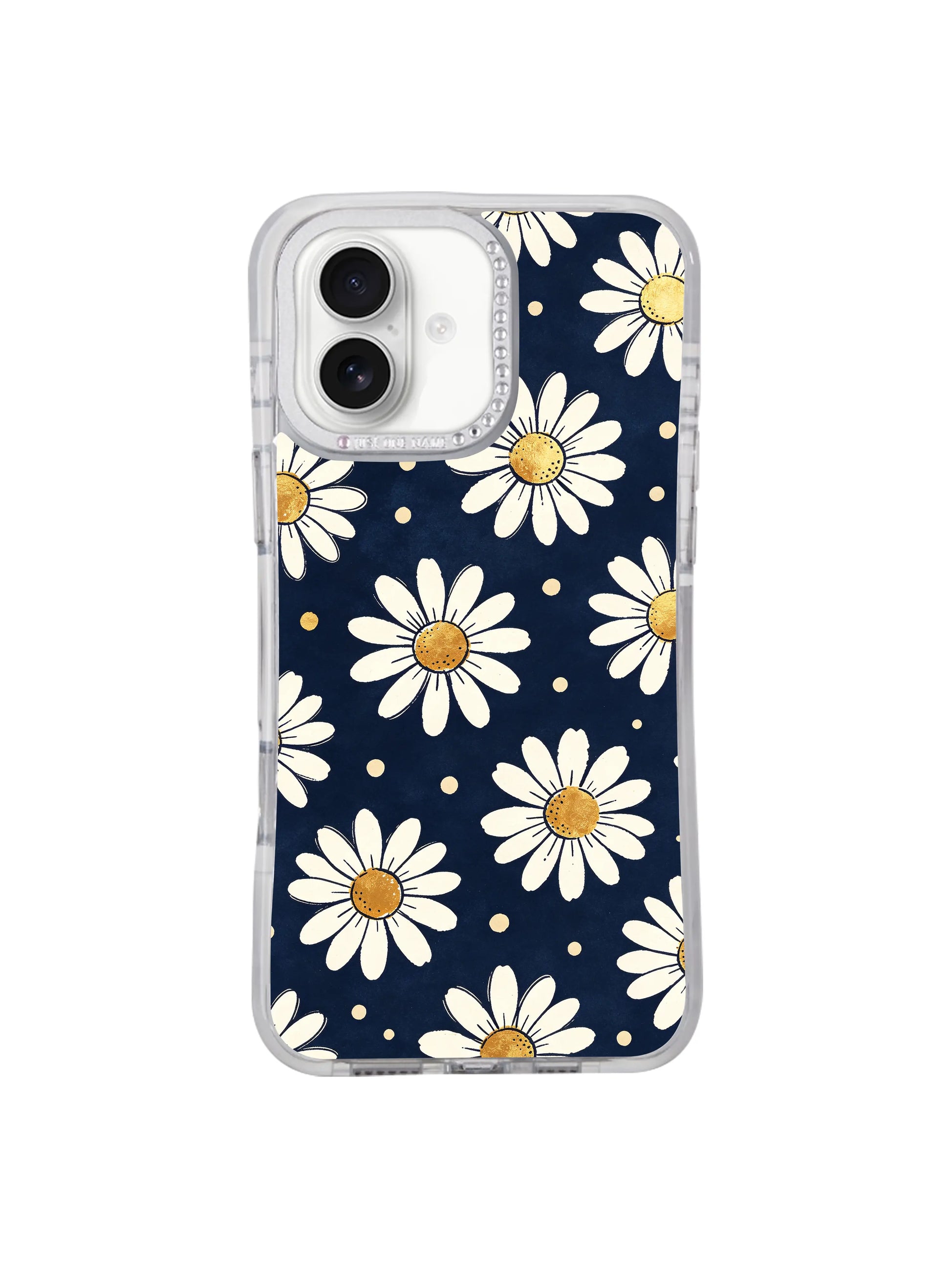 PhoneCasing starry fallen garden illustrated iPhone 17 Pro Max casing Midnight Daisy Drift, Solea Meadow’s drifting white daisies styled like soft stars drifting through midnight sky, luxury daily wearable art.

