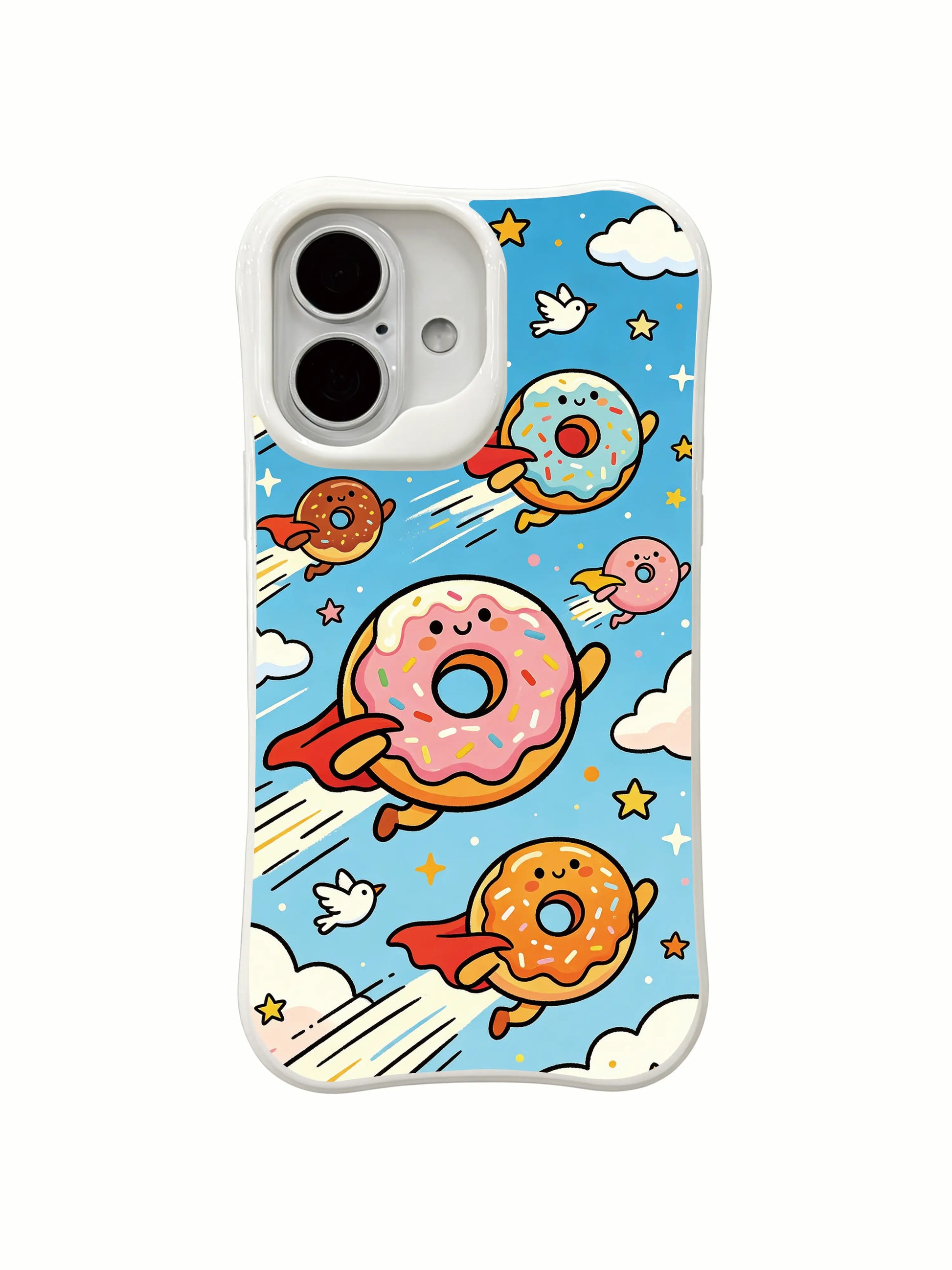 PhoneCasing sticker style sky fantasy iPhone 16 Plus Case, full-print original artwork with rich story details.