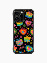 Stripe Box Rainbow Heart Pop Doodle görseli içeren iPhone 13 Pro Max kılıfı