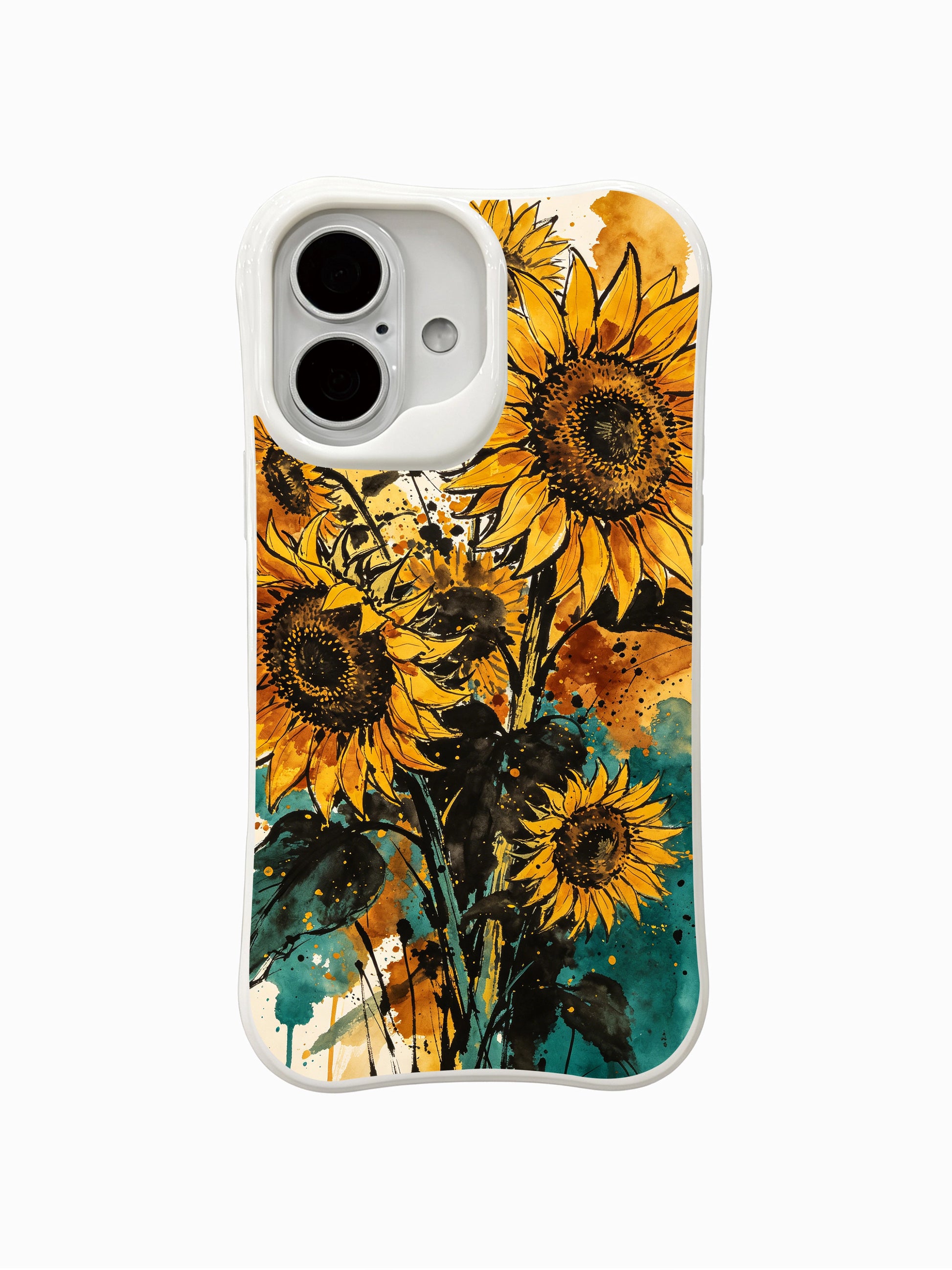 PhoneCasing Sunflower Rave fine art iPhone 16 Case, original artwork illustrated by Matisse Dufré
