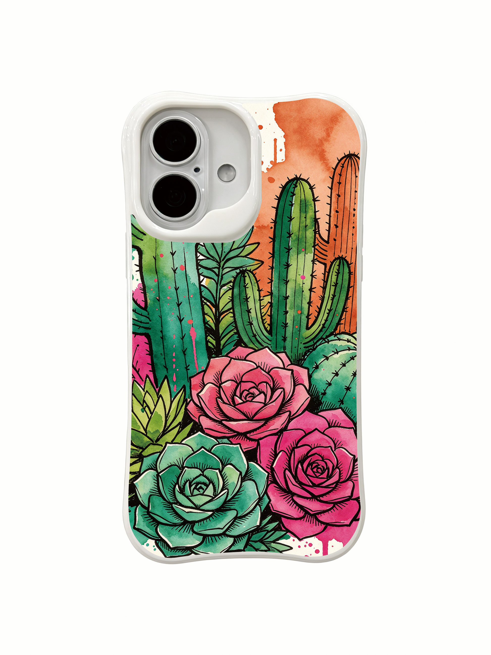 PhoneCasing sunlit cactus garden iPhone 16 Case, exclusive Matisse Dufré artwork
