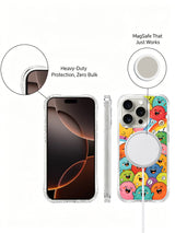 Sunny rainbow choir artwork on an iPhone 16 Pro case
