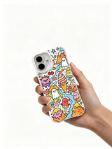 Playful sweet-valley artwork on an iPhone 16 Plus case