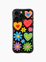 Floral Static pattern içeren iPhone 13 Pro Max kılıfı
