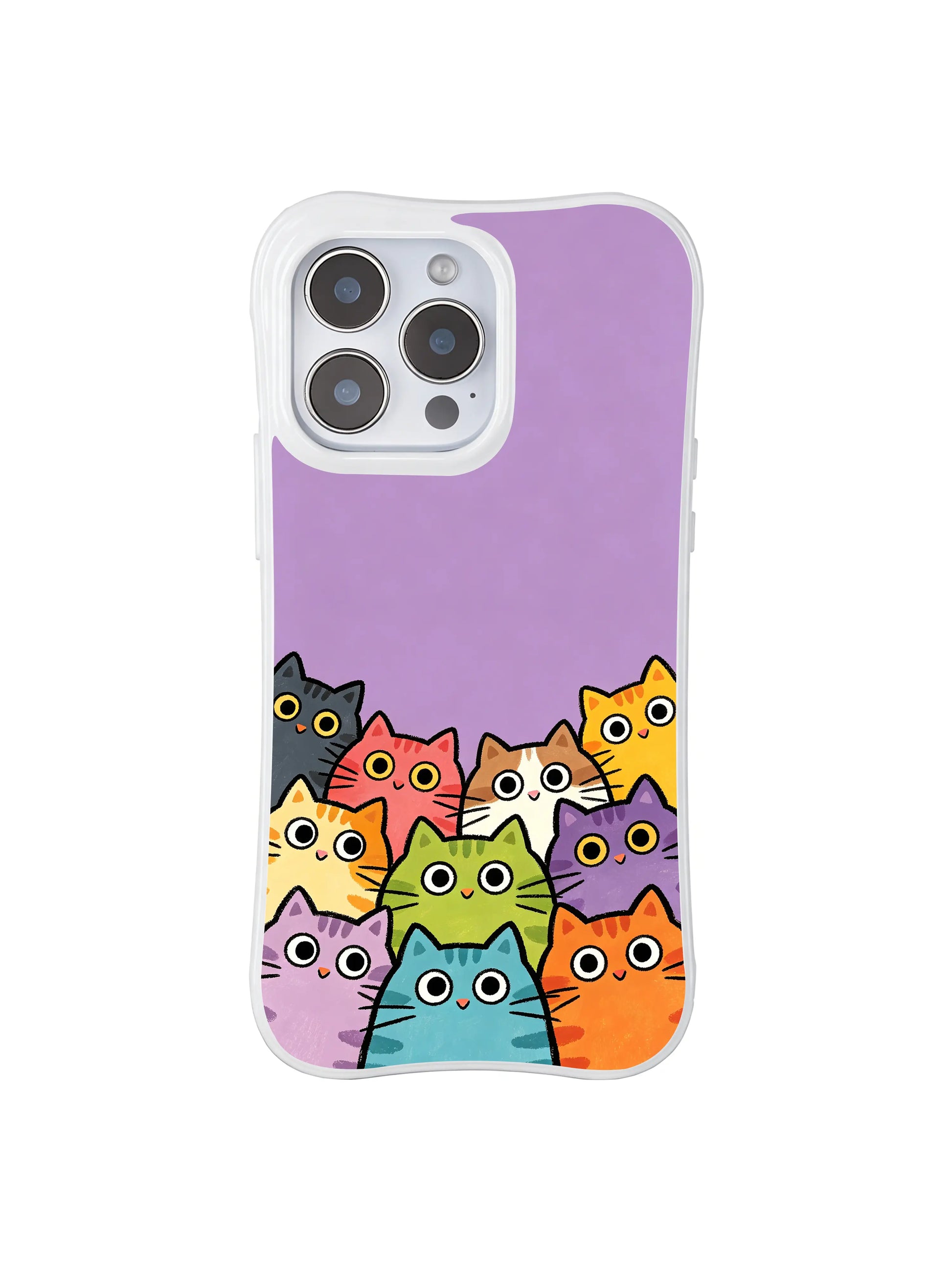 PhoneCasing iPhone 16 pro max MagSafe case with a fun design of cats lined up like actors waiting for the show to start.
