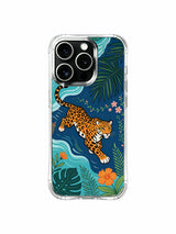 Symbol of freedom & joyful curiosity mystic coastal jaguar midnight rainforest iPhone 13 pro Case from PhoneCasing, Noah Wildfern deep navy seaside themed phone cover, collectible art phone casing for US female wildlife collectors