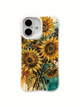 Yabani ayçiçeği görselli iPhone 16 kılıfı