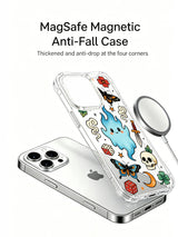 Wisp with upper butterfly, lower skull and flowers artwork on an iPhone 15 Pro case