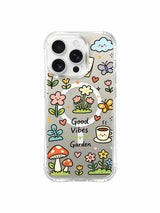 Transparent Garden Doodles görseli içeren iPhone 16 Pro Max kılıfı