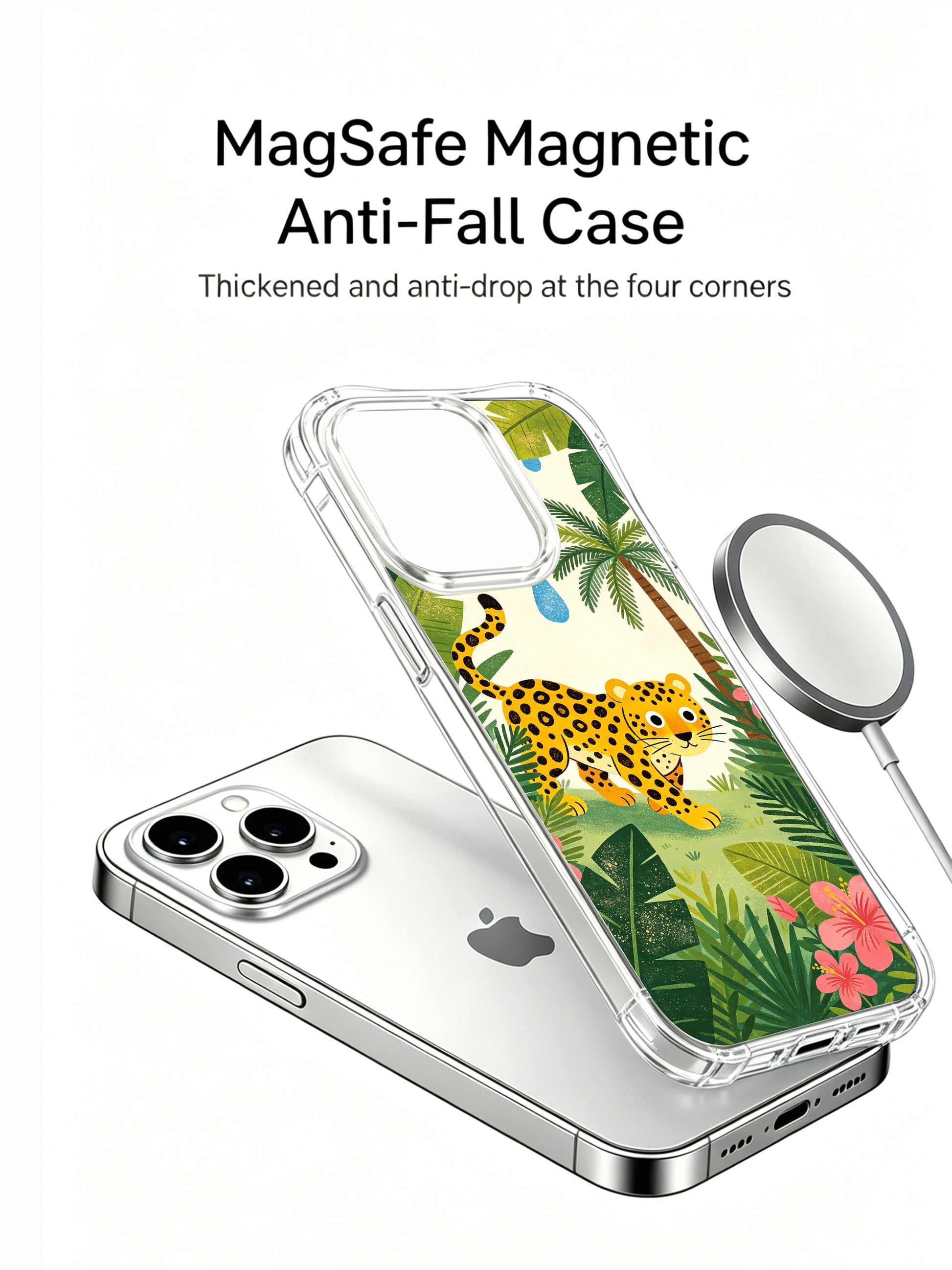 PhoneCasing Tropical Botanical iPhone 15 Pro Max Case, Aesthetic Nature Print Protective Case