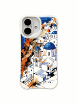 PhoneCasing tropical Greek island iPhone 16 Case, bohemian fine art print