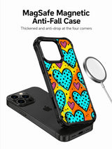 Turquoise Polka Dot Heart Pop Confetti görseli içeren iPhone 13 Pro Max kılıfı