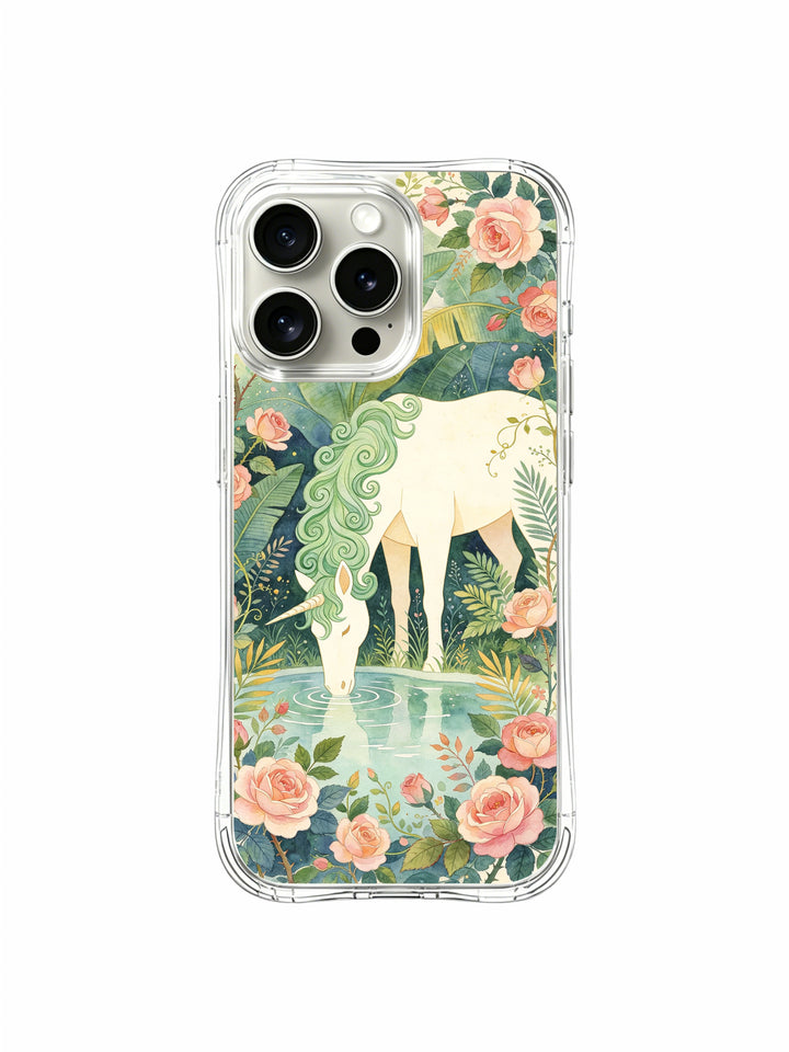 Unicorn Pink Dream iPhone 15 Pro Max Case - Aesthetic Floral
