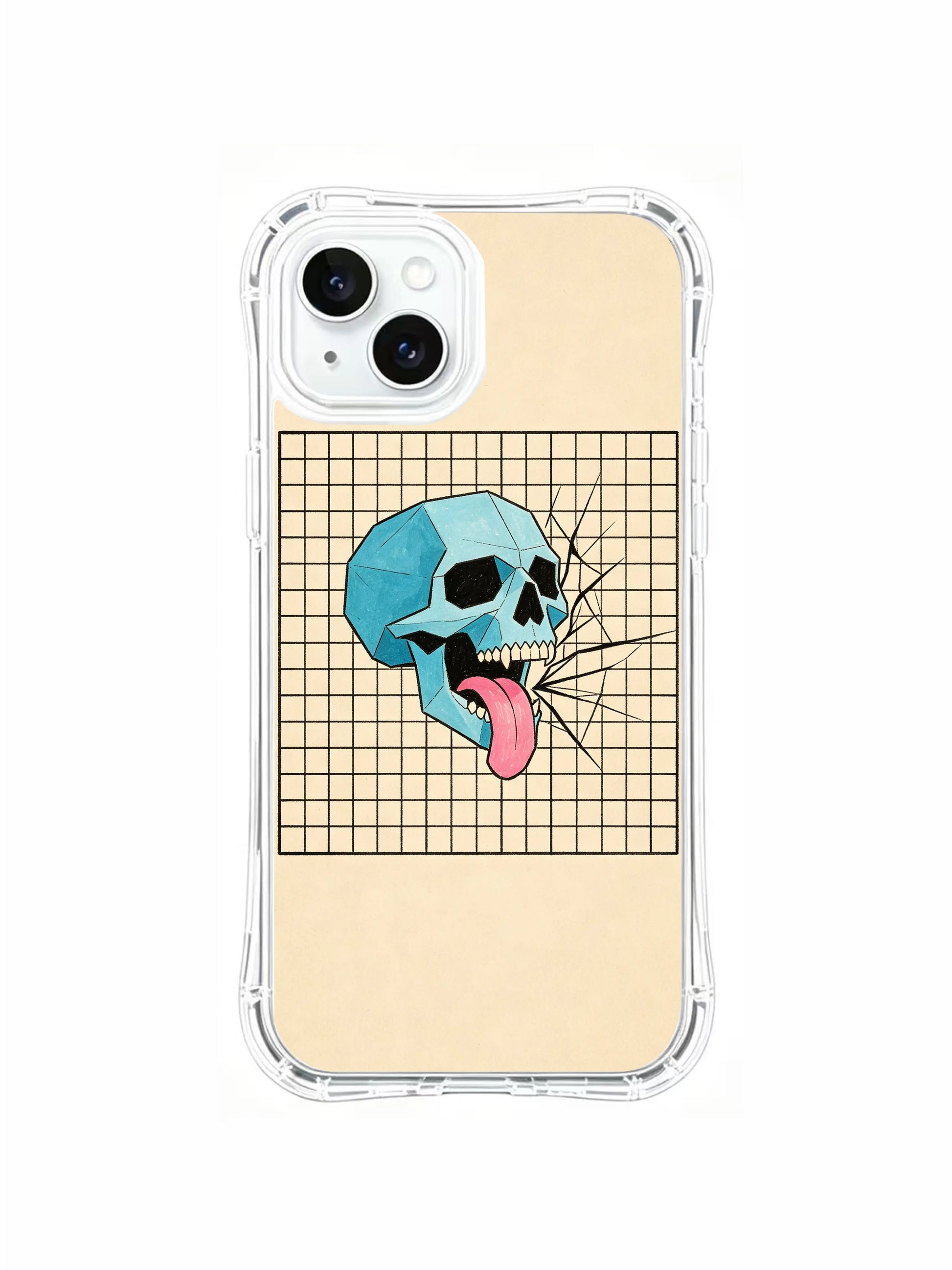 PhoneCasing Unique Grid Break Design iPhone 15 plus Case, high-end artistic casing
