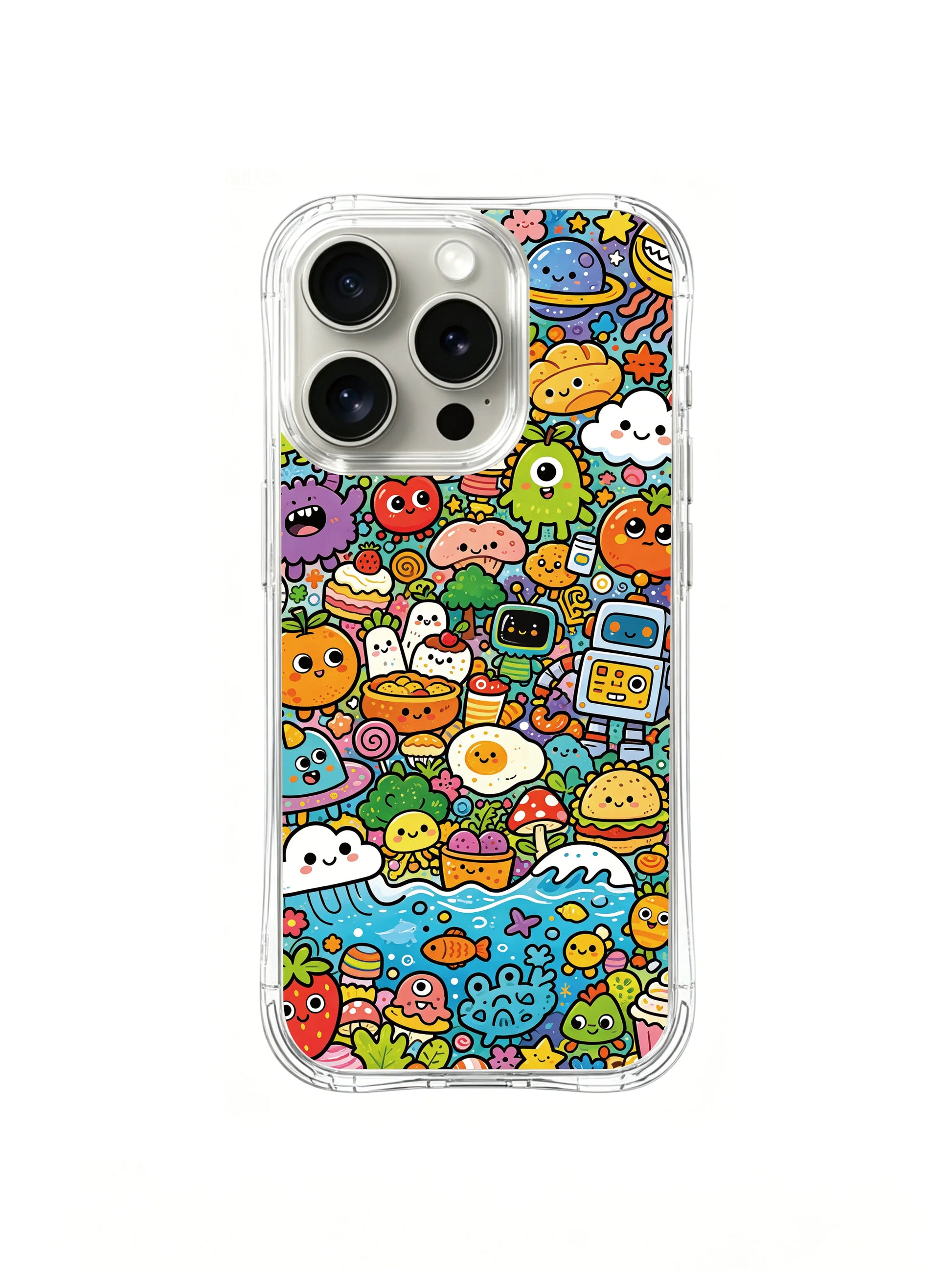 PhoneCasing iPhone 16 pro Case with cross-world friendship celebration in the big universe photo, playful Milo Yun design, premium stylish phone casing for women.